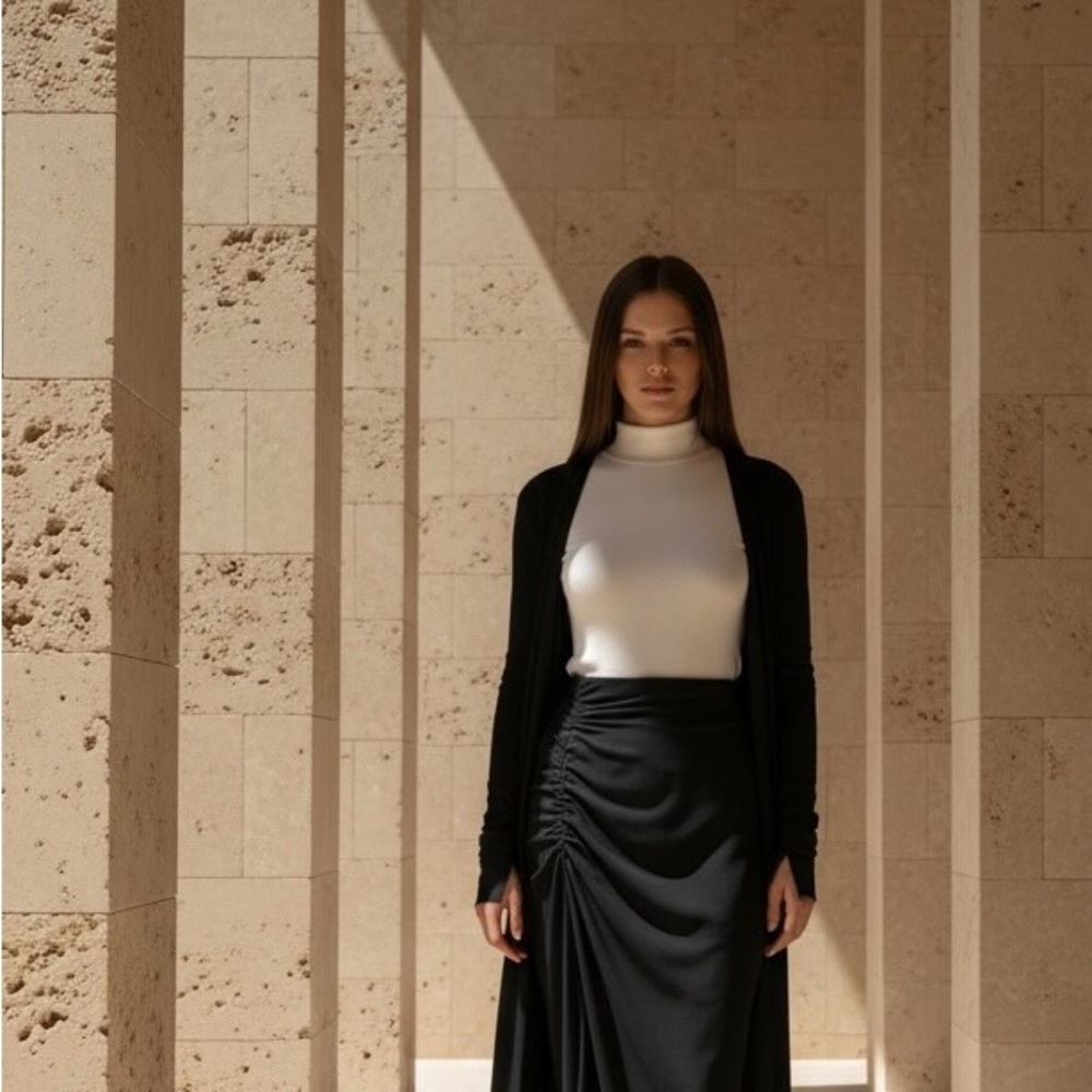 Chic Asymmetrical Black Skirt